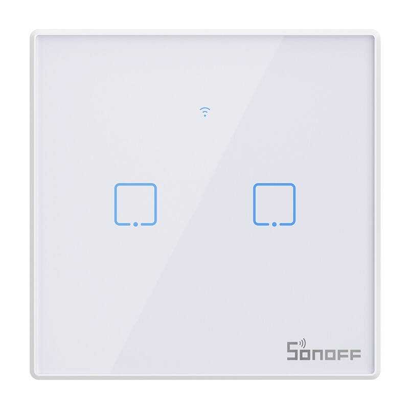 Interruptor inteligente WiFi + RF 433 Sonoff T2 EU TX (2 canais) Nova Versão