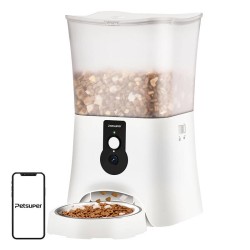 Dispensador Comida Inteligente WiFi c/ Camera 5L Branco