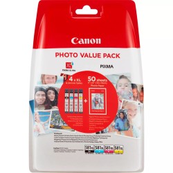 Multipack Tinteiros Originais Canon CLI-581XL + 50 Folhas Papel