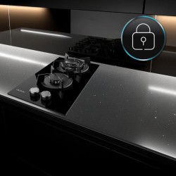 Placa Gás Cecotec Bolero Squad G 2200S Glass Black 29x51cm