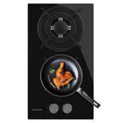 Placa Gás Cecotec Bolero Squad G 2200S Glass Black 29x51cm