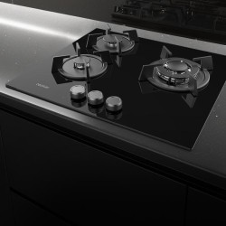 Placa Gas Cecotec Bolero Squad G 3200S Glass Black 58x51cm