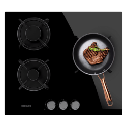 Placa Gas Cecotec Bolero Squad G 3200S Glass Black 58x51cm