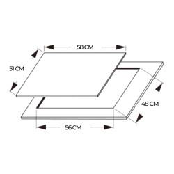 Placa Gás Cecotec Bolero Squad G 3200F Glass Black 58x51cm
