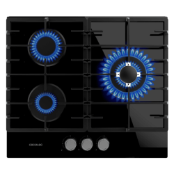 Placa Gás Cecotec Bolero Squad G 3200F Glass Black 58x51cm