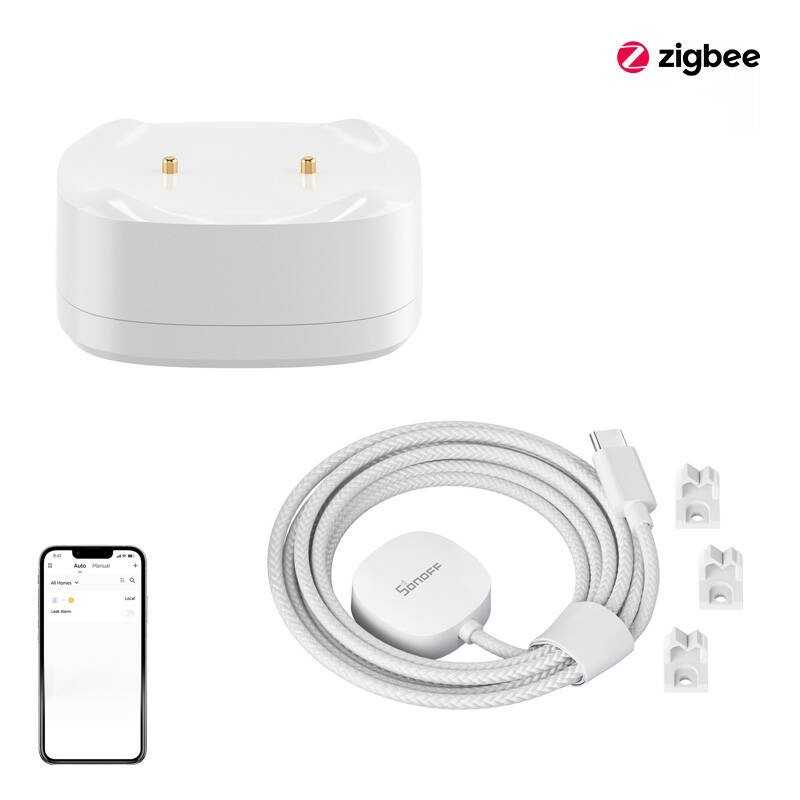 Sensor Inundação Agua Zigbee Sonoff SNZB-05P + Cabo WLDC200